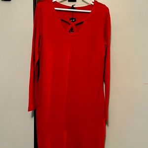 Womens large red slip on dress